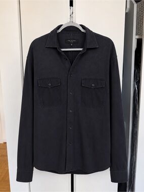 rag & bone Navy Button-Up Shirt Jacket